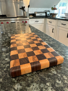 Checkerboard Wooden Serving Board | Cutting Board